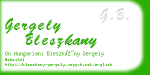 gergely bleszkany business card